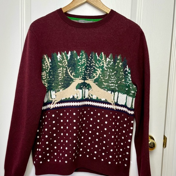 Paisley & Gray Men’s Wild Stag Slim Fit Crewneck Christmas Sweater – Size L #12 - Picture 2 of 5